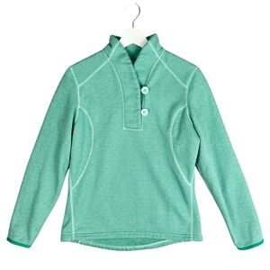 Vintage The North Face Womens Fleece Pullover Mint Green 2 Button Collar Small